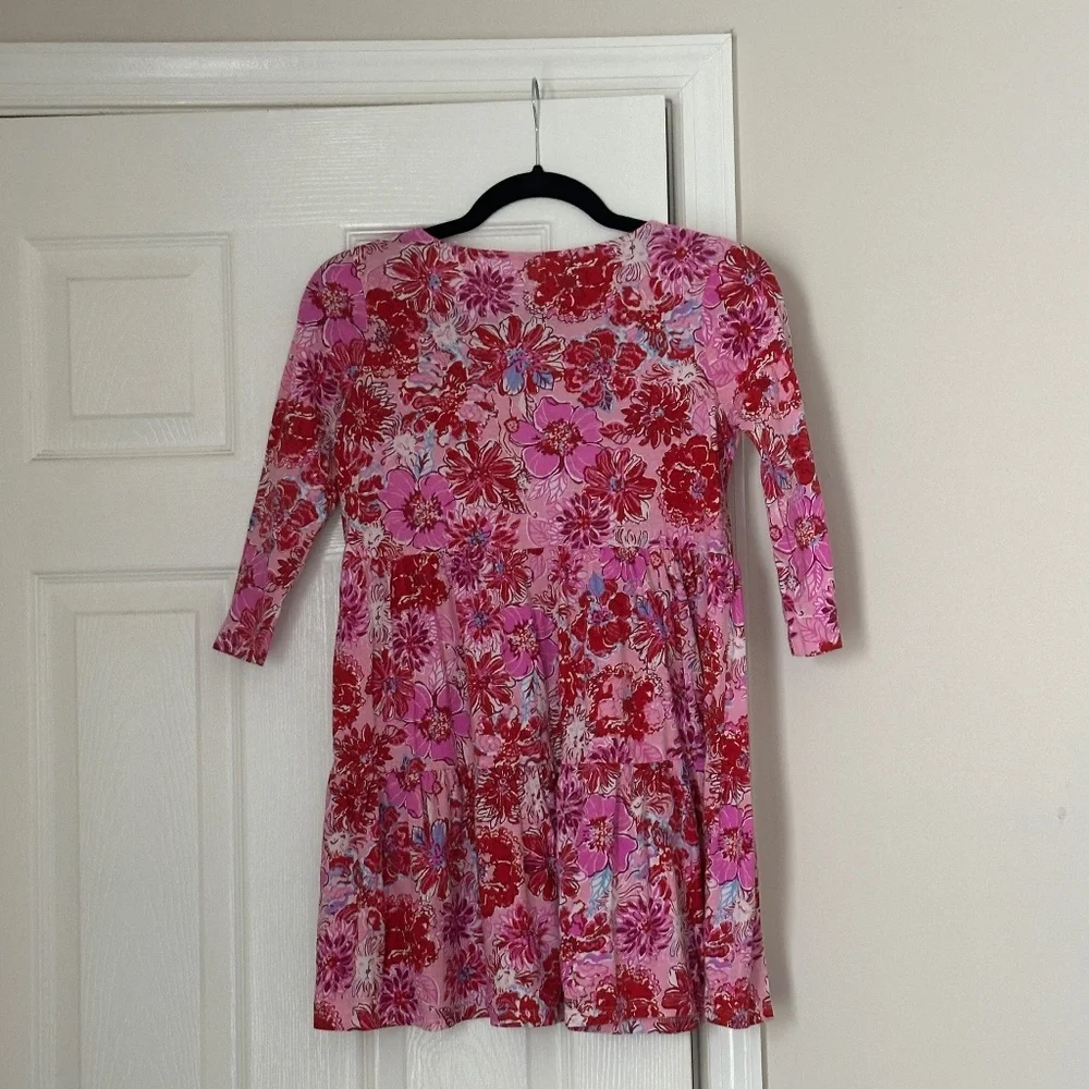Lilly Pulitzer Girls Geanna Swing Dress Lilac Thistle in the Wild Flowers XL